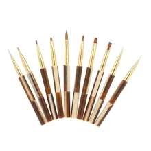 10 шт. кисть для дизайна ногтей акриловые УФ-гель акриловые кисти для ногтей набор рисования живопись 3D дизайн ногтей лайнер ручка набор инструмент для ногтей