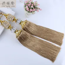 XWL 1 Pair Crystal Beads Balls Curtain Hanging Belt Window Curtain Accessories Strap Tassel Tiebacks Buckle