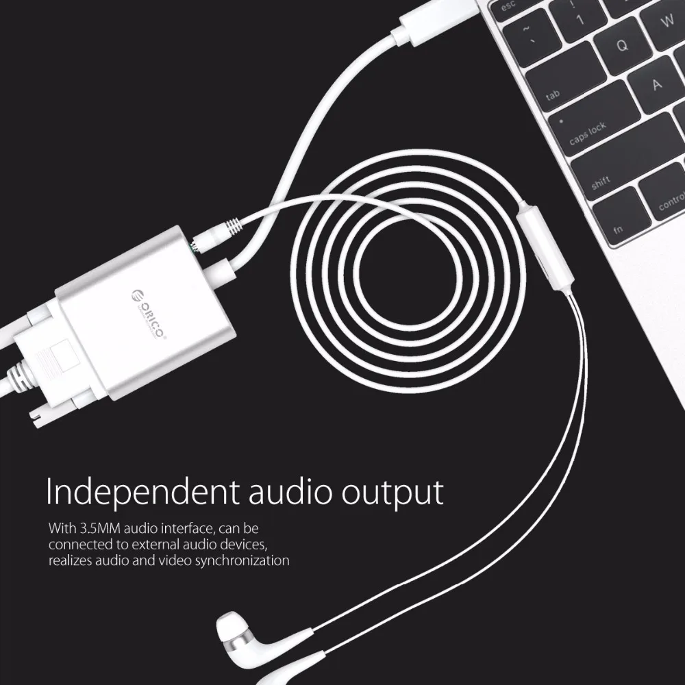 Адаптер ORICO USB C VGA Type c к кабель AUX Папа мама для MacBook Pro ChromeBook Xiaomi Huawei Mate 10 C|usb type-c to