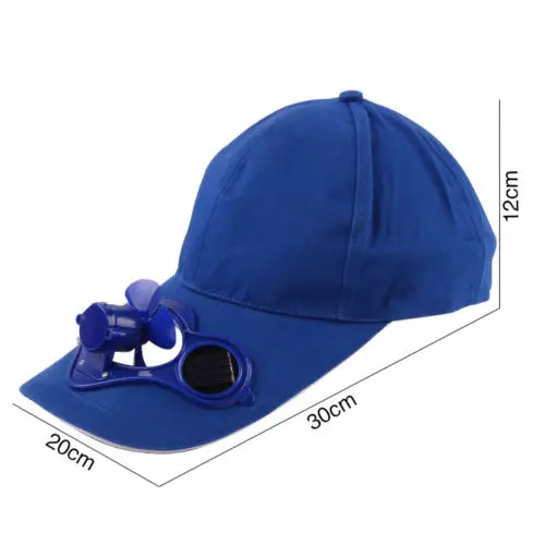 Кемпинговая модная кепка, летняя бейсболка с солнечной батареей, вентилятор охлаждения, кепка s - Цвет: Синий