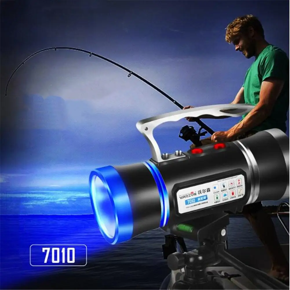 Lâmpada ao ar Lâmpada de Pesca da Noite da Lâmpada de Pesca Mounchain Livre Azul Branca Spotlight Lanterna Pesca da Noite Super Brilhante - Luz 5 Ferram. atividade ar livre