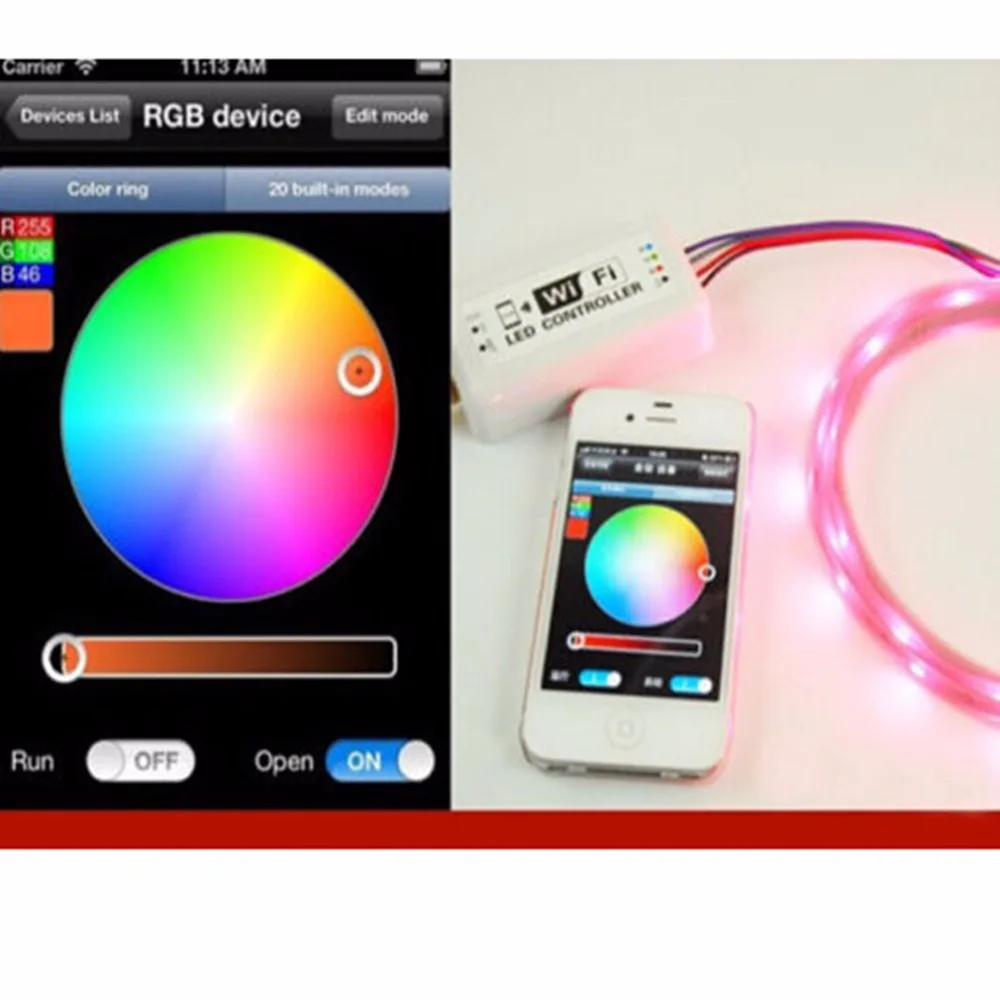Светодиодный мини контроллер RGB с Wi Fi музыкальный режим Управление приложениями