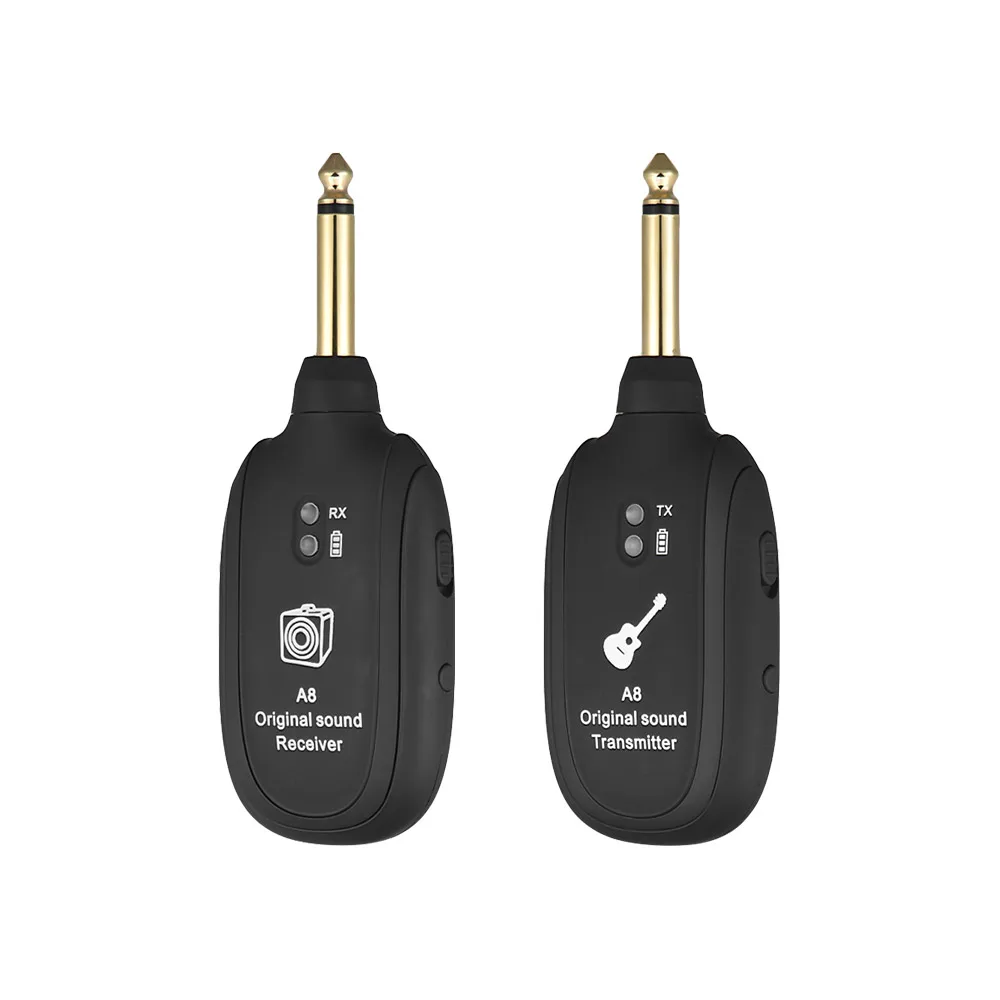 

Professional UHF Wireless Guitar Transmitter Receiver System Built-in Battery 50M Transmission Range Guitar Free Shipping