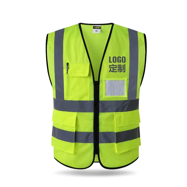 Fluorescent Multi-Pocket Safety Vest