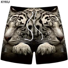 KYKU брендовые тигровые шорты мужские шорты Карго с животными пляжные Гавайские серые 3d шорты штаны с принтом повседневные мужские шорты в стиле хип-хоп летние новые