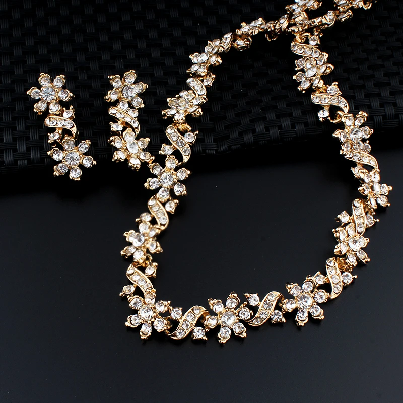 Африканские Украшения jiayijiaduo женское модное ожерелье золотого цвета с кристаллами ожерелье ювелирные изделия Прямая поставка