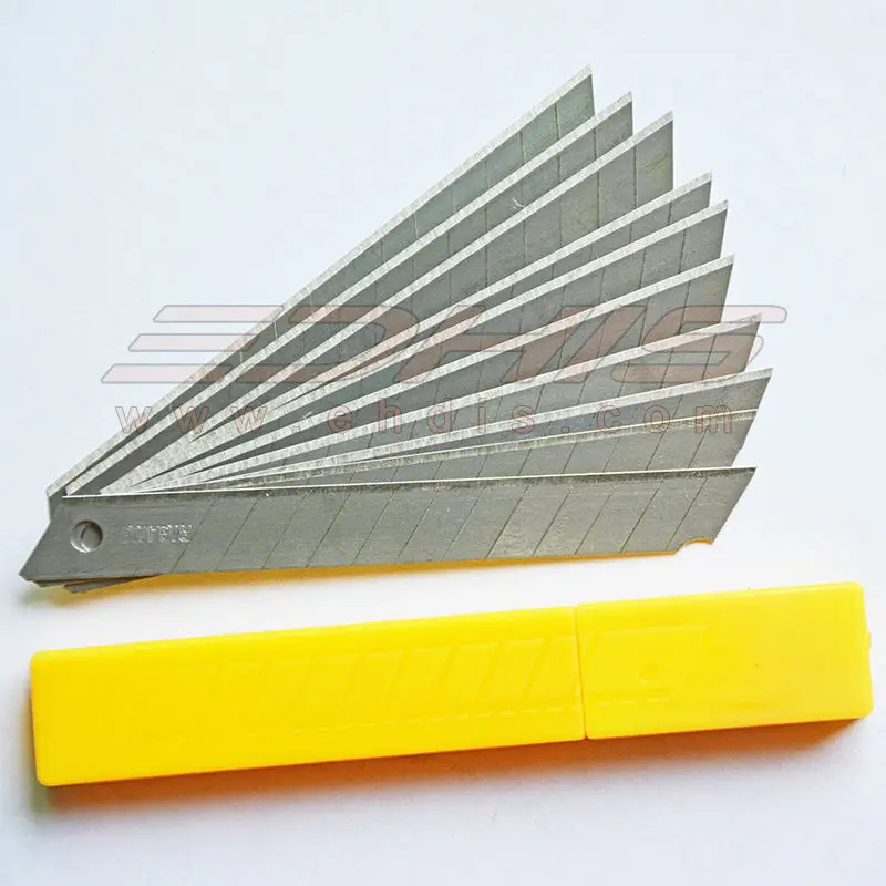 10Pcs 9mm Stainless Steel Snap Off Blades for Cutter Knife font b replacement b font Spare