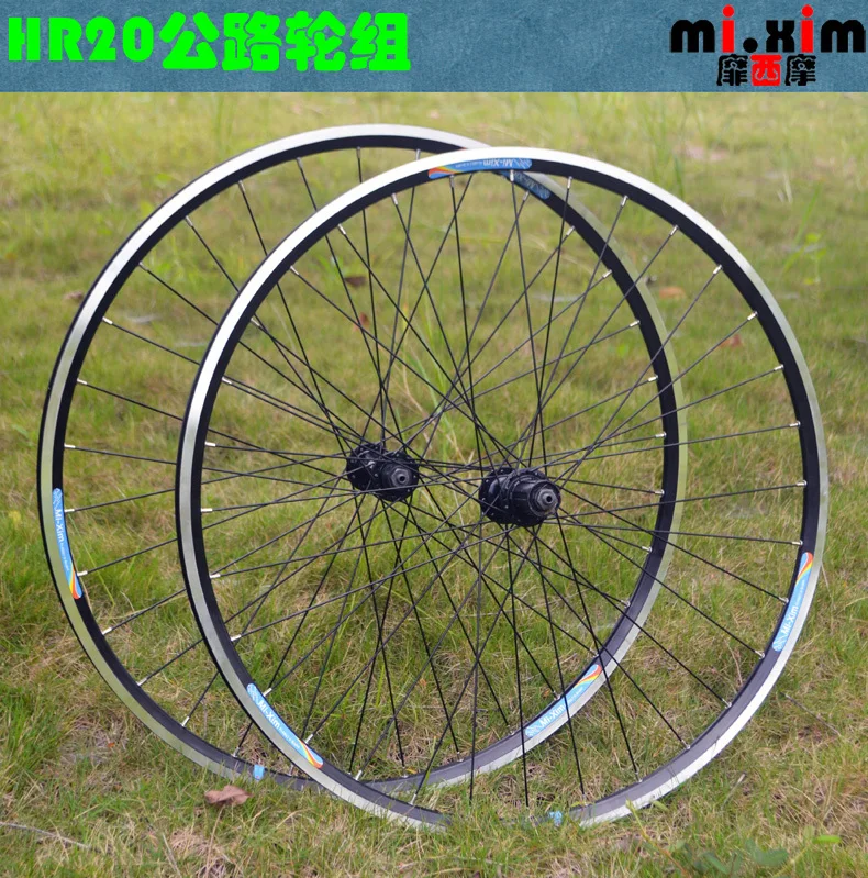 Cheap mi.Xim 700C Road Bike Wheels Front and Rear Aluminum V Brake 32 Holes Rim Racing wheel Bike Wheelset 0