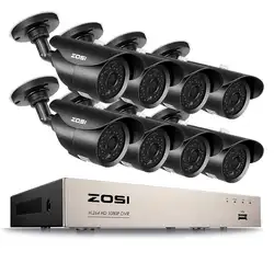 ZOSI HD-TVI 8CH 1080 P DVR комплект 2.0MP безопасности система камер 8*1080 P день/ночного видения, водонепроницаемая домашняя Камеры Скрытого Наблюдения