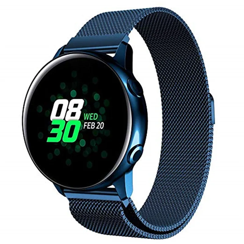 20 мм 22 мм Миланская петля магнитный браслет для samsung Galaxy Watch Active 40 мм/Galaxy Watch 42 мм 46 мм/gear S3/S2 ремешок