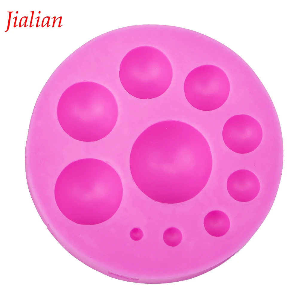 Jialian 3D высокое качество жемчужные сферические круглые помадные шоколадные силиконовые формы для украшения торта инструменты FT-0798
