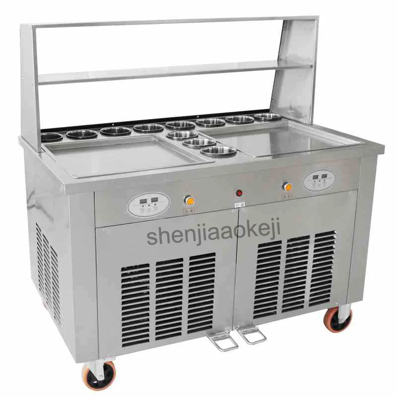 

Commercial Fried Ice Cream Machine Making Roll Ice Cream Ice Frying Machine Fried yogurt machine Double Pots 220v 2800w 1pc