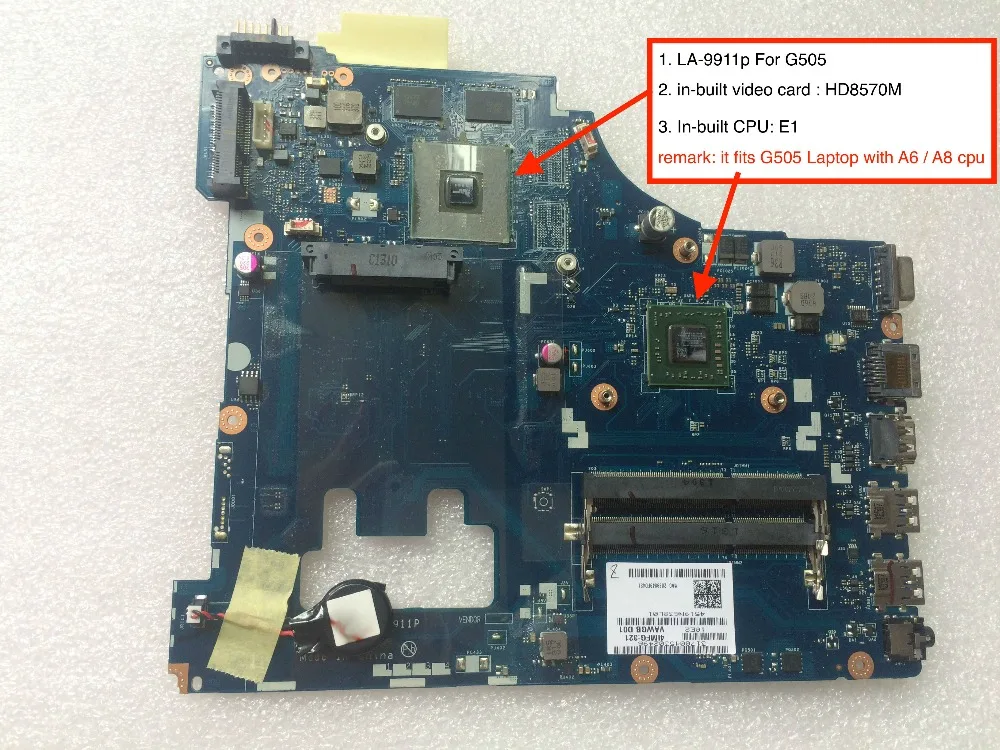100% протестированная материнская плата VAWGA/GB LA 9911P G505 для Lenovo с процессором AMD