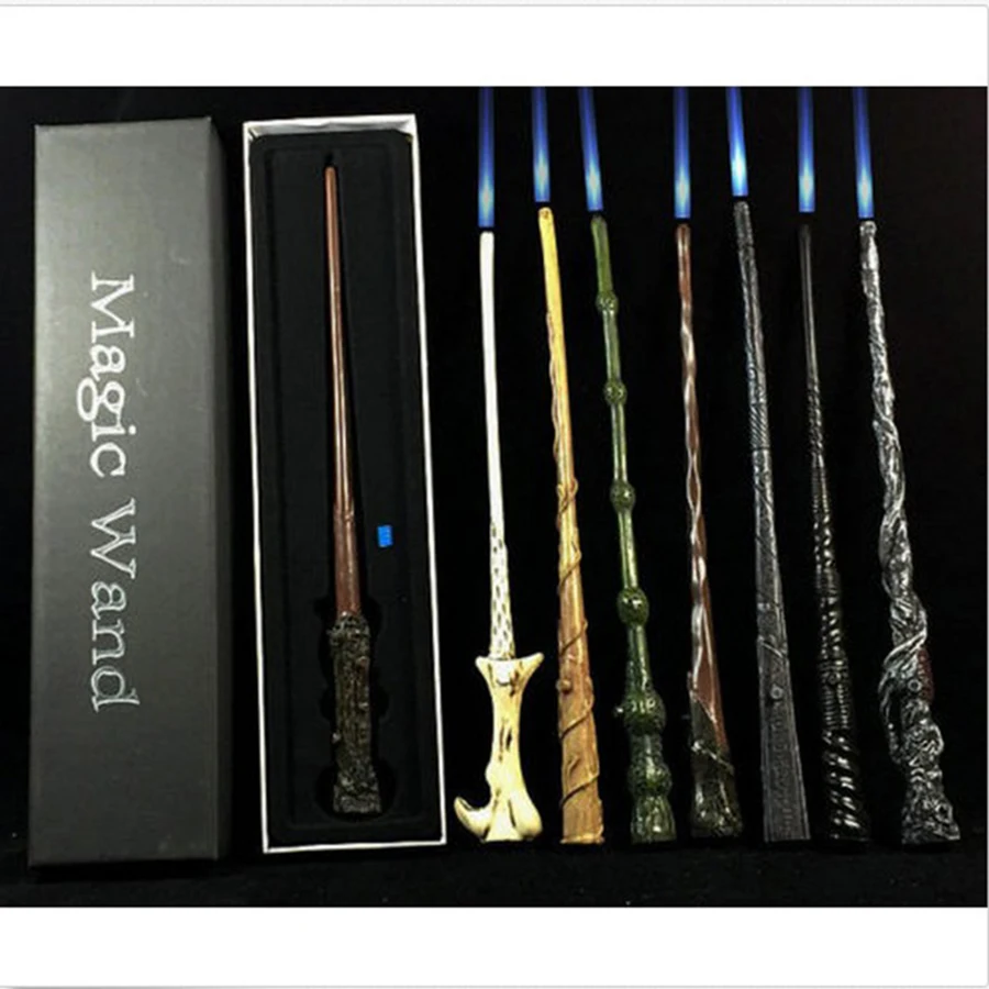 

LED Harry Potter Wand Light Wand Hermione Dumbledore Ron Voldemort Magic Wand With Gift Box 12 Stytles Halloween Gift