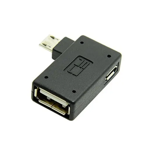 Cablecc CY 90 градусов левый Угловой Micro USB 2 0 хост-адаптер OTG с питанием для S3 S4 S5 Note2 Note3