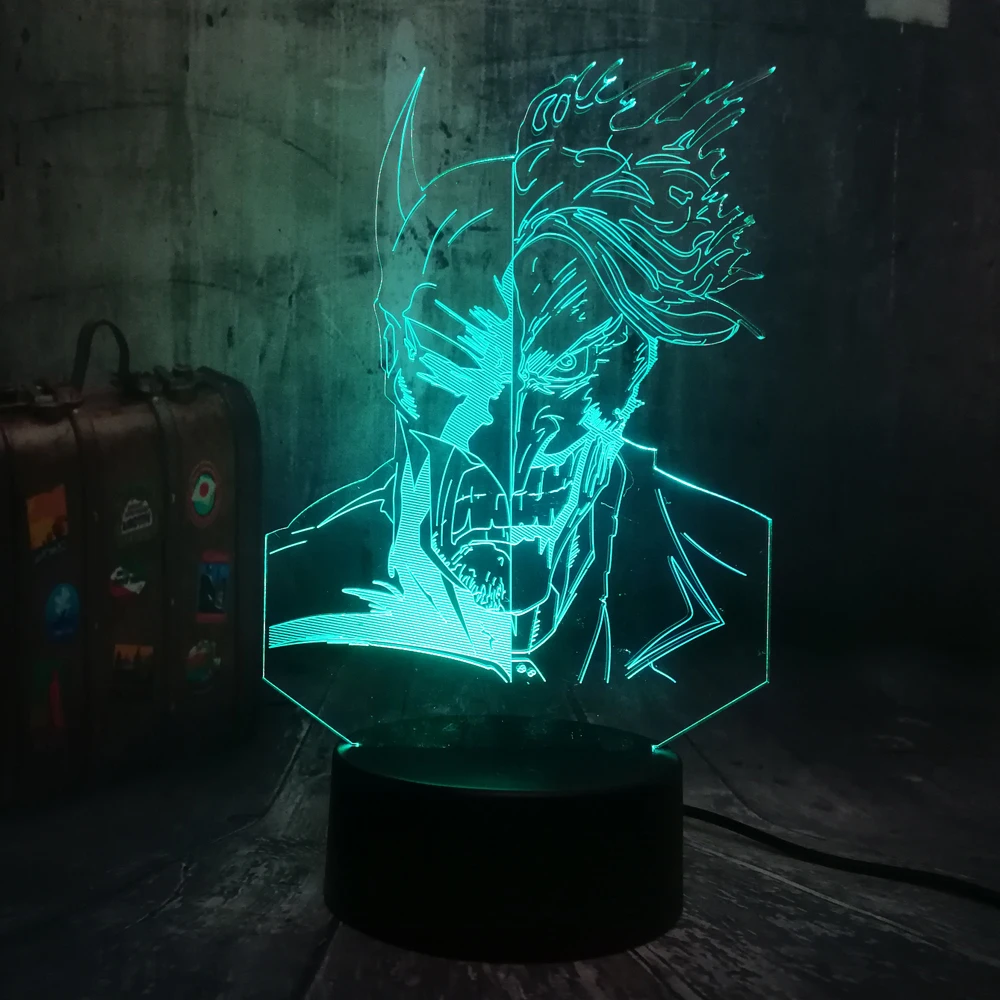 Лига Справедливости двусторонний Бэтмен клоун Джокер DC Hero 3D RGB светодиодный