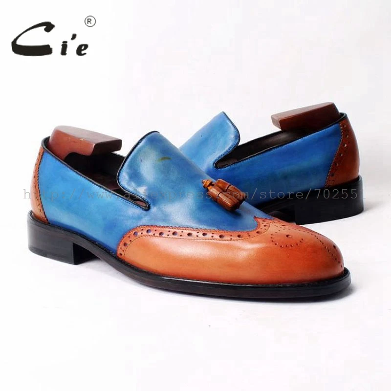 On 52 Cuero Punta Mano Envío Personalizado Redonda Gratis Naranja A Borla azul Zapato Casual Hecha Slip Artesanal Pegamento Calfskin Mocasín Cie Hombre 1qBw7TvT