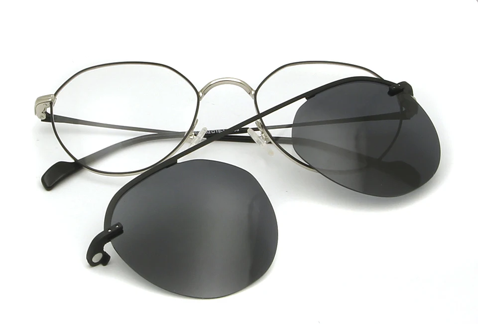Металлические корейские очки женские поляризованные солнцезащитные очки на клипсах круглые очки оправы для женщин магнитные клип очки