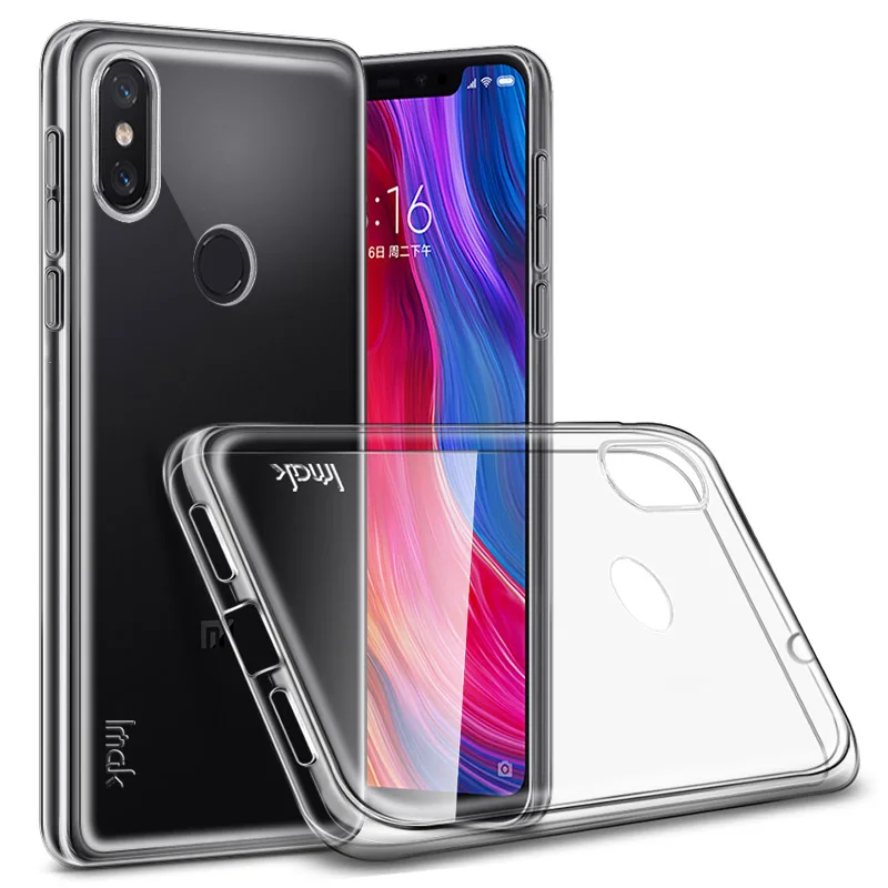

For Coque Xiaomi Mi 8 Case Silicone IMAK Super Clear Soft TPU Cover Case For Xiaomi Mi 8 Mi8 Phone Cases Gift Screen Protector