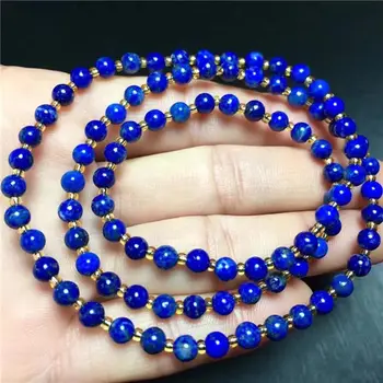 

Free Shipping 3rows Natural Royal Blue Lapis Lazuli Gemstone Beads Bracelet 4.5-4MM AAA