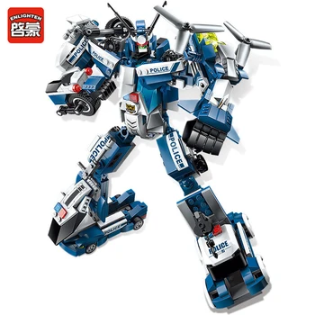 

ENLIGHTEN 6IN1 City Police Swat War Generals Robot Creator Compatible LGSet Technic Building Blocks Bricks Playmobil Toys Gift