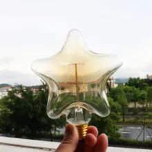 E27 База 220 В 40 Вт пентаграмма Форма Edison Винтаж Стиль Вольфрамовая проволока лампочки фестиваль Романтический ампулы декоративные огни