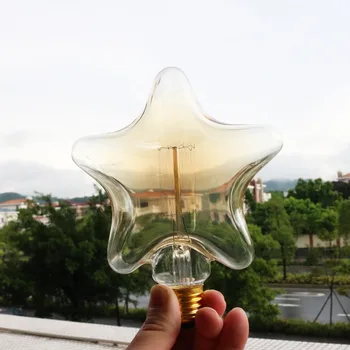 

E27 Base 220V 40W Pentagram Shape Edison Vintage Style Tungsten Wire Light Bulbs Festival Romantic Ampoules Decorative Lights