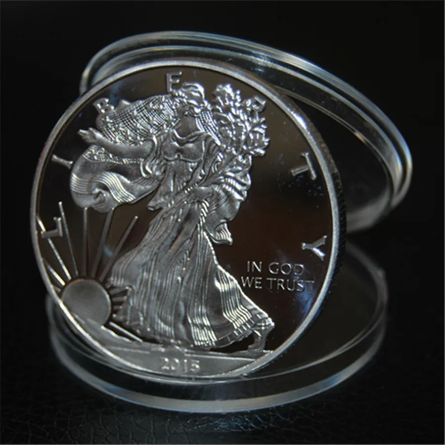 free shipping 1pcs/lot 2015 1 oz Silver American Eagle Coin Mirror effect | Дом и сад