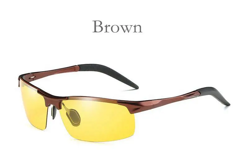 Поляризованный фотохромный Полуободковые солнцезащитные очки водителя Rider очки ночного видения эффект хамелеона цветные очки Для мужчин