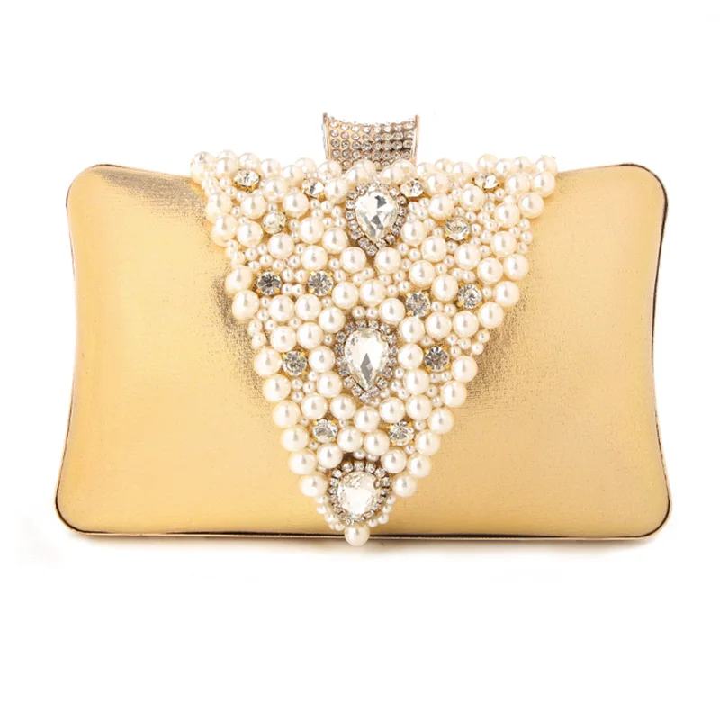 Pochette Luxy Moon en simili cuir avec perles Vue de face