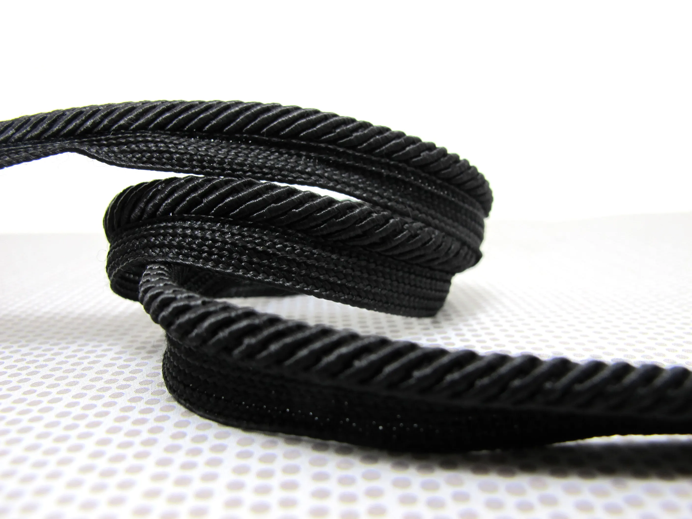 5 Yards 516 Inch Black and Silver Braided Lip Cord TrimPiping Trim