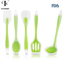 5 teile/satz Küche Kochen Utensil Set Heat Resistant Kochen Werkzeuge einschließlich Löffel Turner Spachtel Suppenschöpfer Farbe Grün