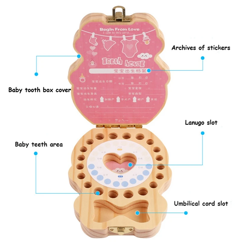 Коробочка для молочных зубов органайзер для детей молочные зубы деревянная коробка для выпавших детских зубов для мальчиков и девочек