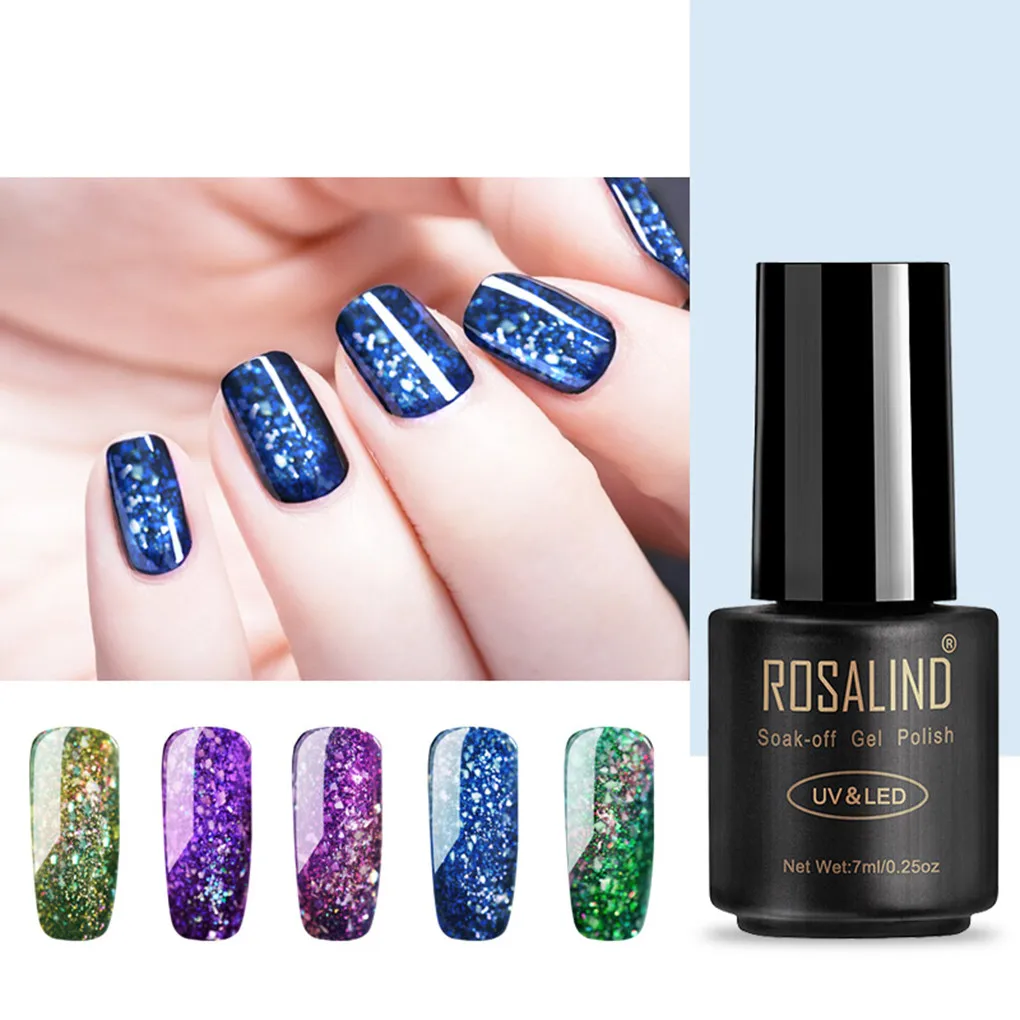 

2018 New Women Girls 7ml Star Effect Glitter Nail Polish Lacquer UV LED Soak Off Nail Polish Art Gel Varnish