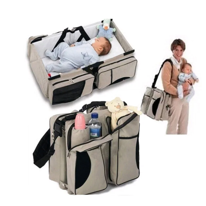 

Foldable Crib Bag Multifunction Large Capacity Mummy Bag 3-in-1 Universal Portable Travel Bed For Baby Outgoing Handbag