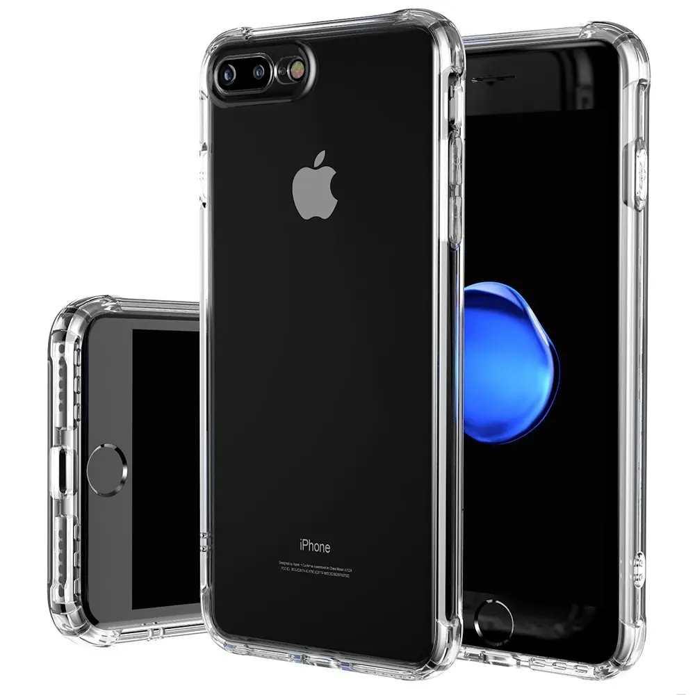 iPhone 8 Plus Case, iPhone 7 Plus Case [Shock Absorption] Reinforced Corners on Soft TPU Bumper Turn sound hole Protective Case