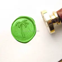 Кокосовая пальма Коко сургучной печати Печать Kit свадебные приглашения сургучом Наборы пользовательские сургучной печати Бумага деревянной подарочной коробке