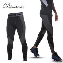 UABRAV утягивающие брюки для мужчин трафарет печати высокая стрейч плотный нижний слой брюки для бега спортивные Леггинсы для фитнеса обтягивающие брюки