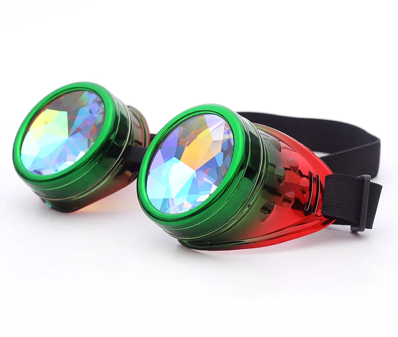 Hotselling Kaleidoscope Rainbow Crystal Lenses Steampunk Goggles EDM Glasses Gothic Cosplay Goggles Eyewear Vintage Halloween