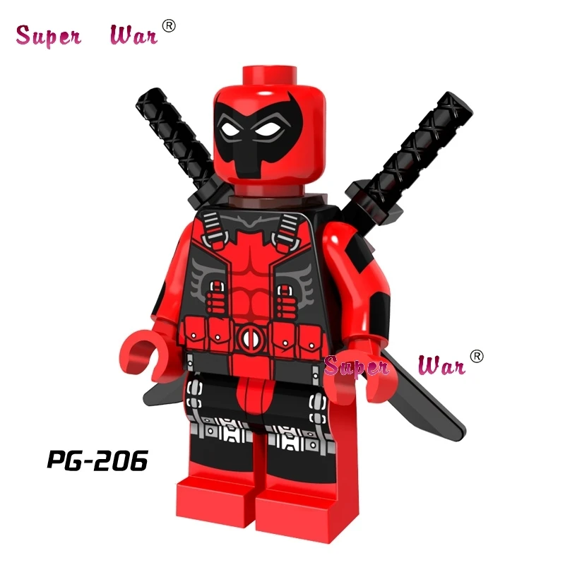 

Single super heroes Marvel Spider-Man Deadpool building blocks models bricks hobby toys for children kits gift