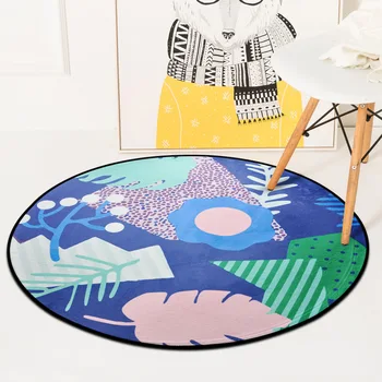 

High Quality Creative Cartoon Leaves Round Carpet Rugs Home Decor Doormat Floor Mat For Living Room Bedroom Kids Room Carpet