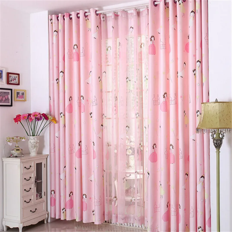 Schone Rosa Prinzessin Gardinen Fur Kinder Kind Madchen Kinder Wohnzimmer Vorhang Muster Vorhange 1 Stuck Curtains Aliexpress