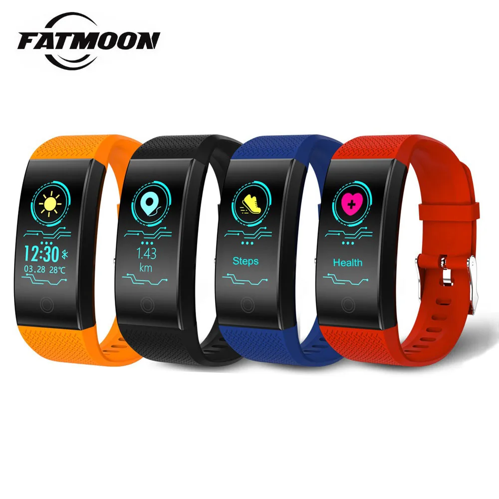 FATMOON QW18 Smart Bracelet 0.96'' Heart Rate Blood Pressure Tracker Bluetooth Waterproof Wristband for ios android Huawei |