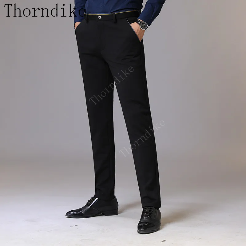 Thorndike мужская одежда Осень Новые мужские Стрейчевые повседневные Черные Брюки деловые модные однотонные хлопковые брюки мужской бренд - Цвет: such as picture