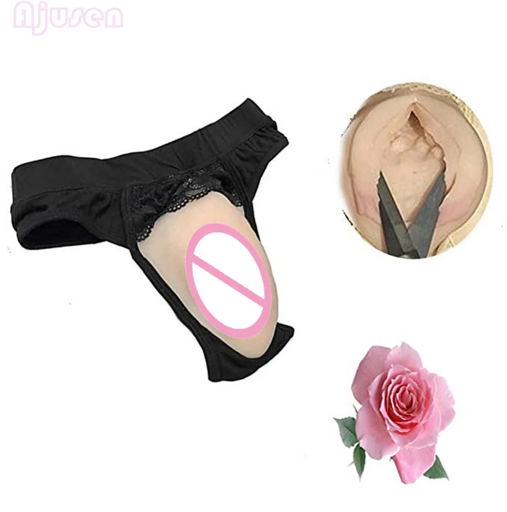 Сексуальные стринги скрывающие Gaff дышащие с влагалищем Insertable Ajusen для