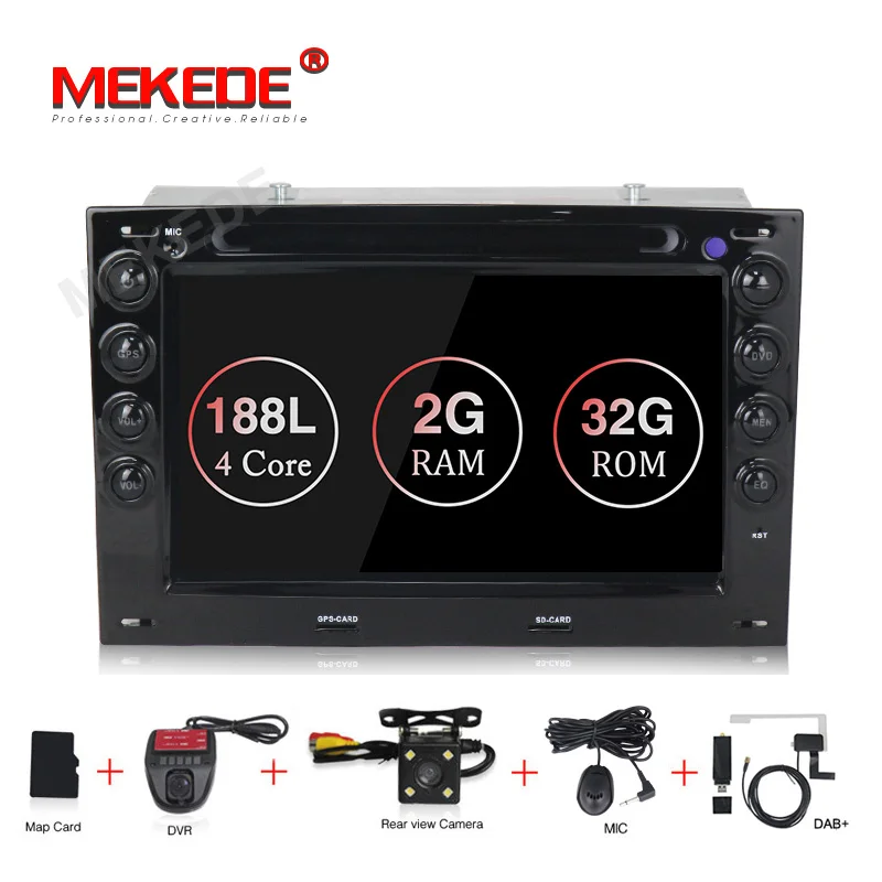 MEKEDE HD 4 ядра 7 ''2 Din Android 8,1 dvd-плеер автомобиля для Renault Megane 2 ii 2006 2007 2008 2009 радио gps-навигатор RDS 1024*600 - Цвет: 9.132Gcamera DVR DAB