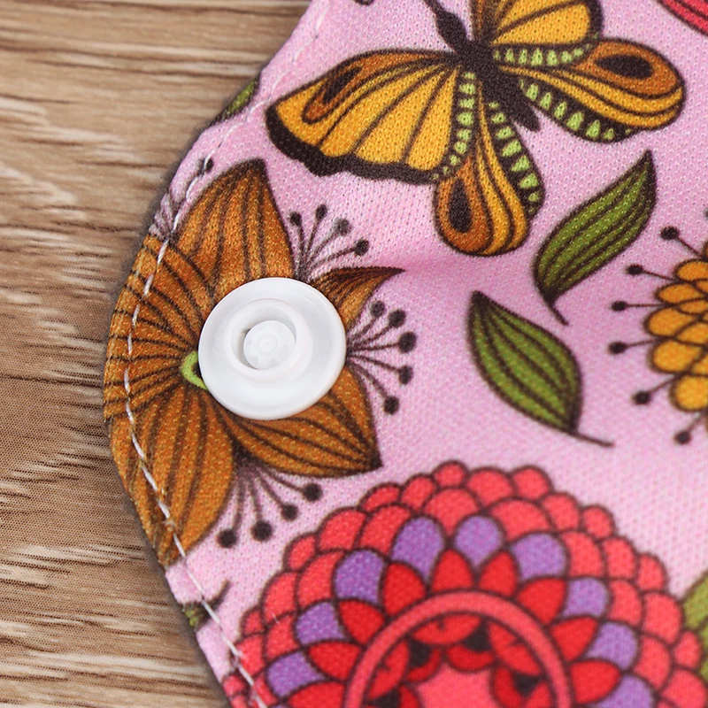 1PCS Flower Printed Bamboo Charcoal Fleece Inner Lady Cloth Menstrual Pads,Reusable Waterproof Mummy Pads For Women