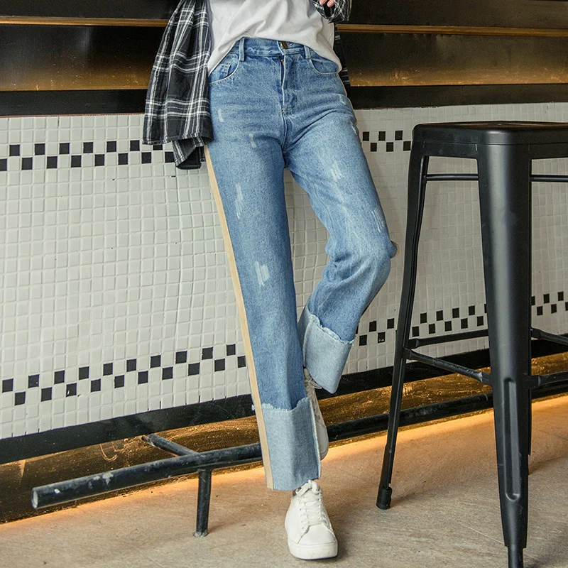 

2017 Boyfriend Jeans Straight Pants Women Trousers Casual Loose Vintage Denim Pants High Waist Jeans Women Vaqueros