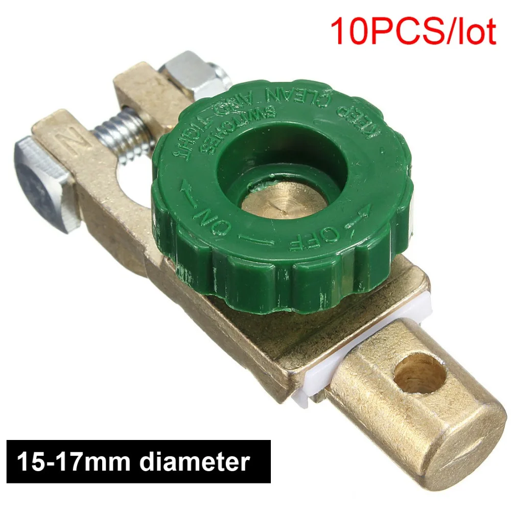 

10pcs Top Post Car Battery Master Kill Power Disconnector Terminal Link Switch Quick Cut-off 15-17mm Diameter Pile Head Knob