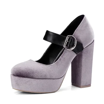 

The new spring 2018 Mary Jane shoes high with ancient waterproof Taiwan thick with 32 18324-42 yards single shoes wet
